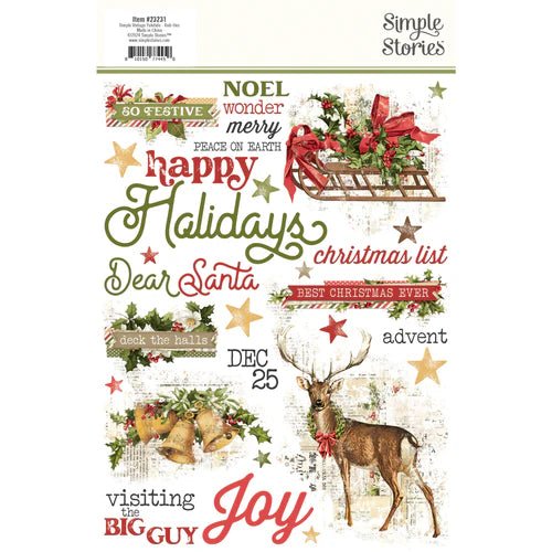 Simple Vintage Yuletide Rub Ons by Simple Stories - Craftywaftyshop