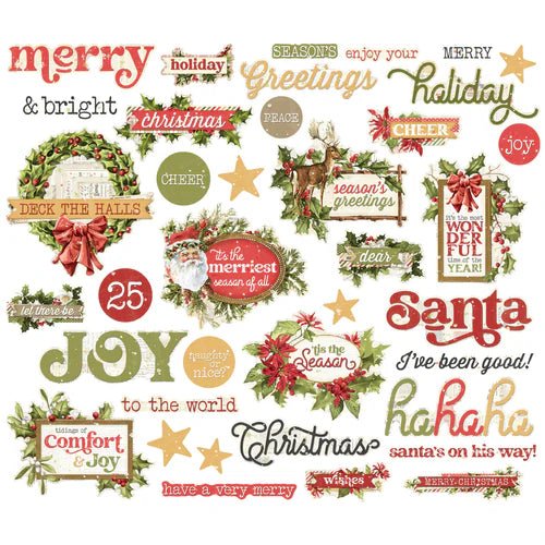 Simple Vintage Yuletide Sentiment Bits & Pieces Ephemera by Simple Stories - Craftywaftyshop