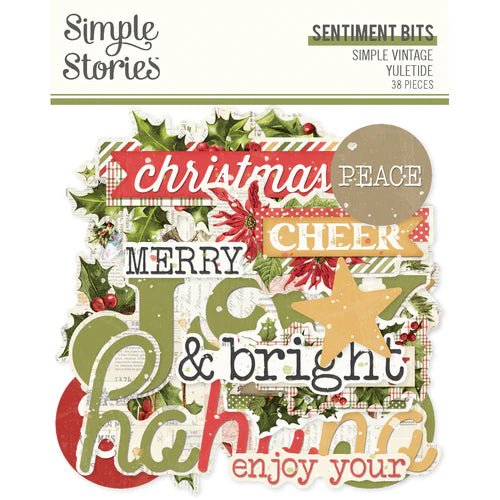 Simple Vintage Yuletide Sentiment Bits & Pieces Ephemera by Simple Stories - Craftywaftyshop