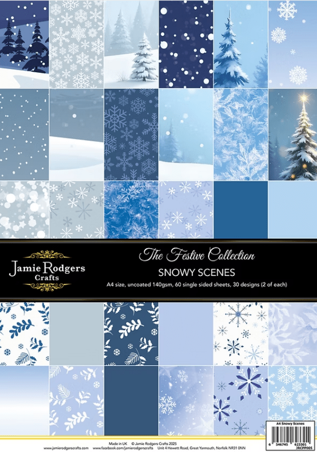 Snowy Scenes Paper Pad - 60 Sheets A4 140gsm by Jamie Rodgers Crafts - Craftywaftyshop