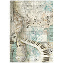 Stamperia A6 Rice Paper Backgrounds – Symphony | SPDFSAK6055 - Craftywaftyshop