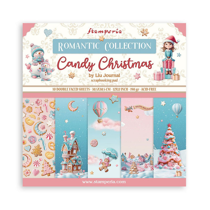 Stamperia - Candy Christmas - 12"x12" Double Sided Scrapbooking Pad - Craftywaftyshop