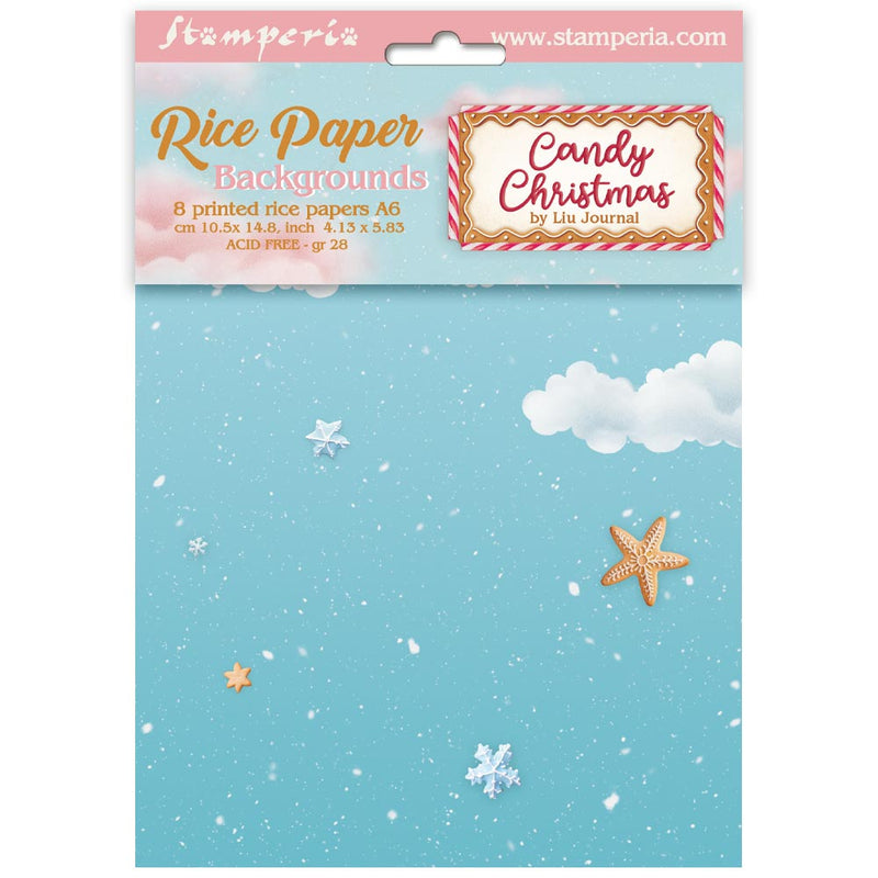 Stamperia - Candy Christmas - A6 Rice Paper Selection - Craftywaftyshop