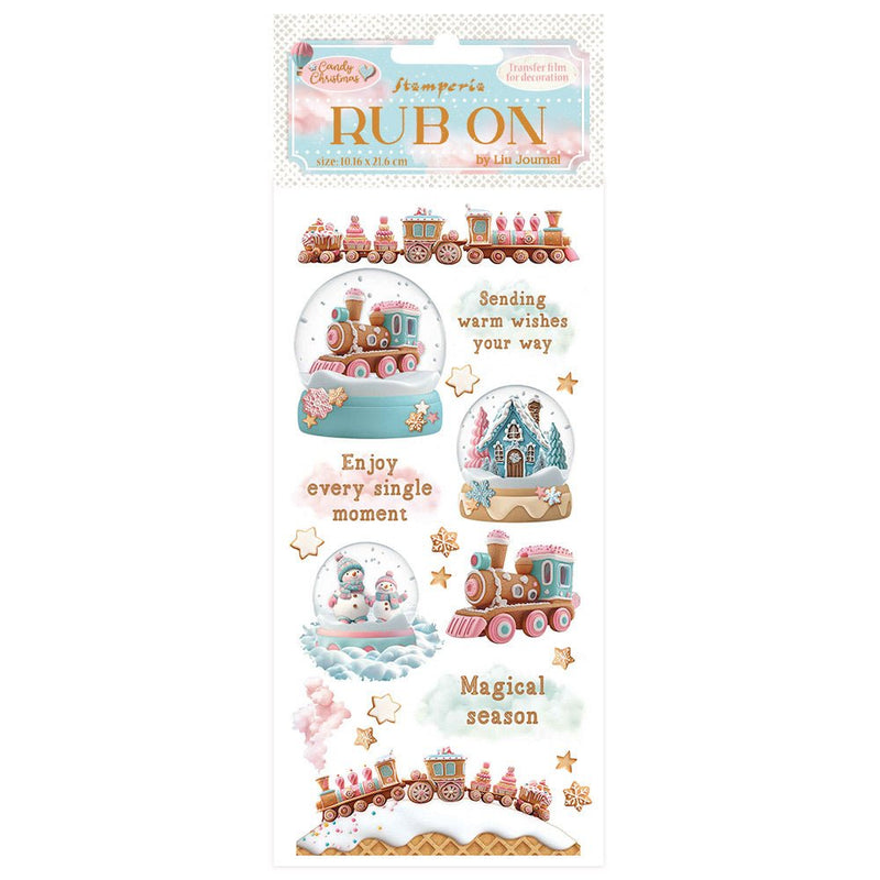 Stamperia - Candy Christmas - Rub - on Snowglobes - Craftywaftyshop