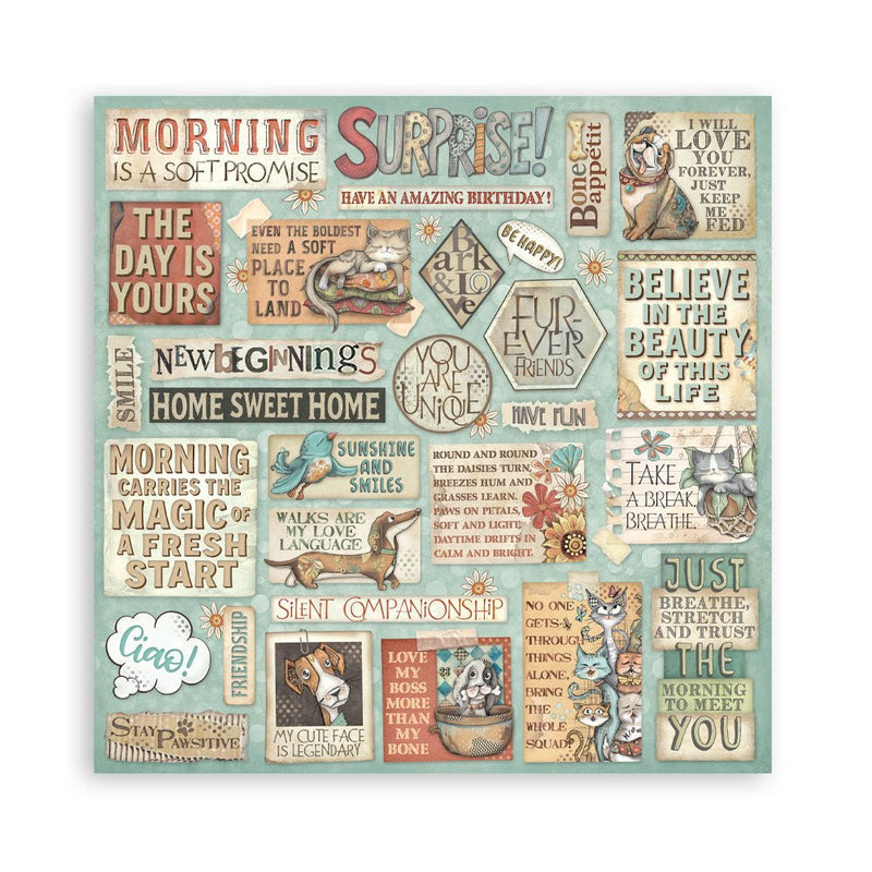 Stamperia - Furry Friends - 12"x12" Double Sided Pad - Craftywaftyshop