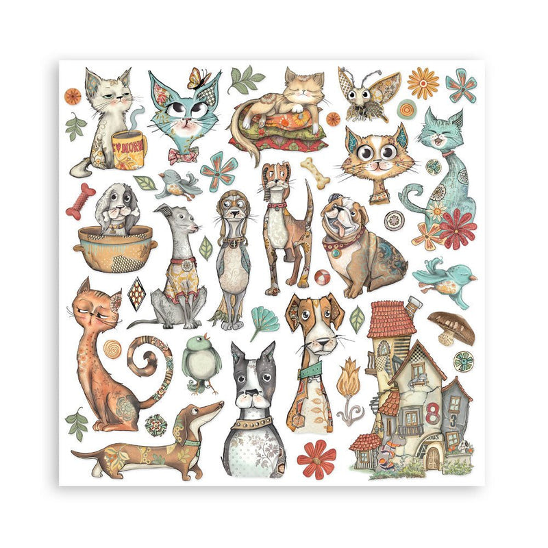 Stamperia - Furry Friends - 8"x8" Double Sided Pad - Craftywaftyshop