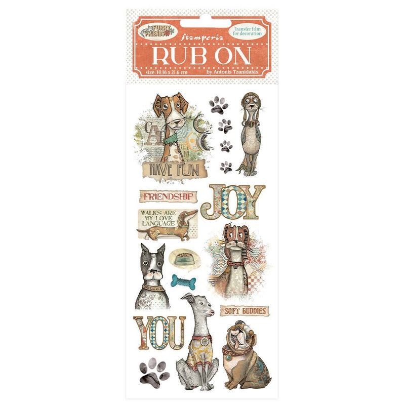 Stamperia - Furry Friends - Rub On - Dog - Craftywaftyshop