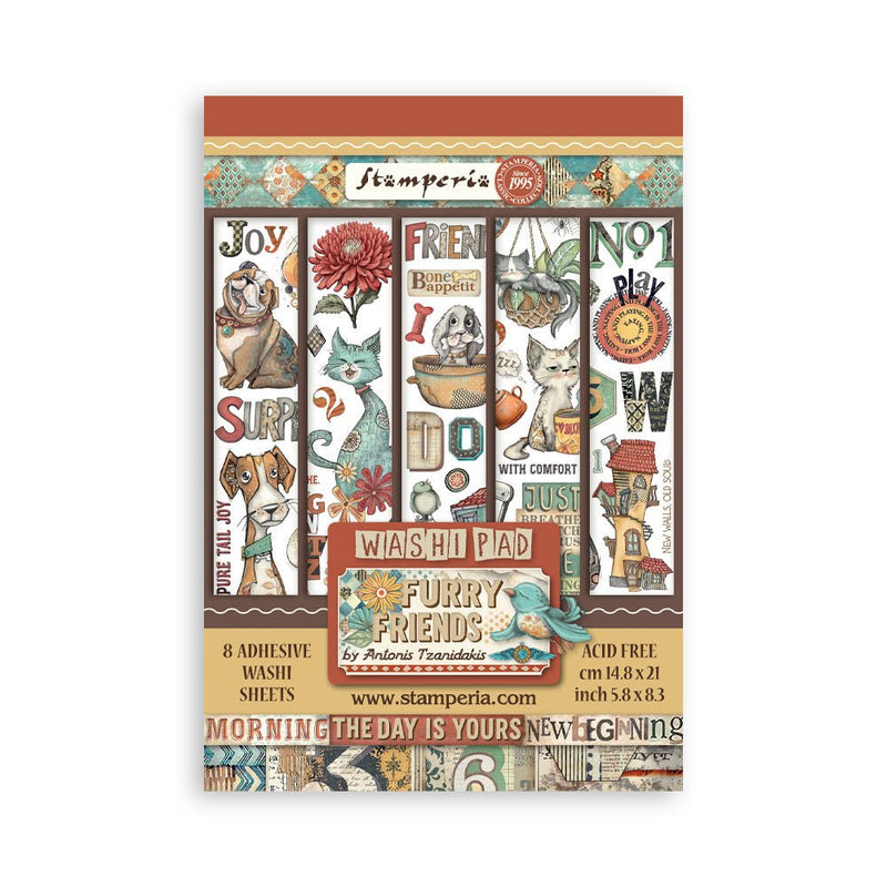 Stamperia - Furry Friends - Washi Pad - Craftywaftyshop