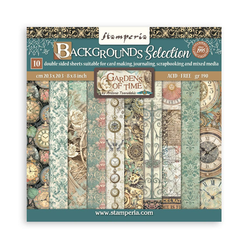 Gardens of Time | Floral gardens and timepieces for scrapbooking