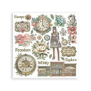 Stamperia Gardens of Time Rub - On Kit 4 Sheets 6.1x6.1 | DFLRBX11 - Craftywaftyshop