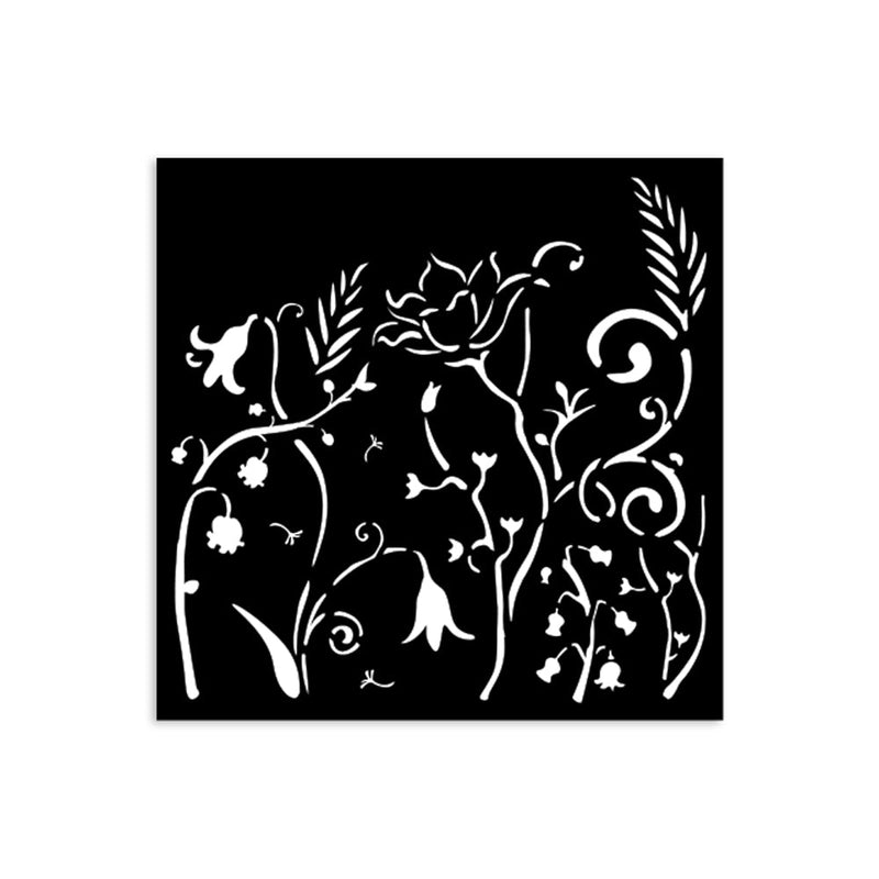 Stamperia Hidden Grove 12x12cm Thick Stencil Flowers - Craftywaftyshop