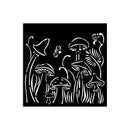 Stamperia Hidden Grove 12x12cm Thick Stencil Mushrooms - Craftywaftyshop