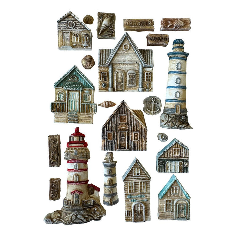 Stamperia - Silent Sea - A5 silicon mould - Houses and Lighthouse - Craftywaftyshop