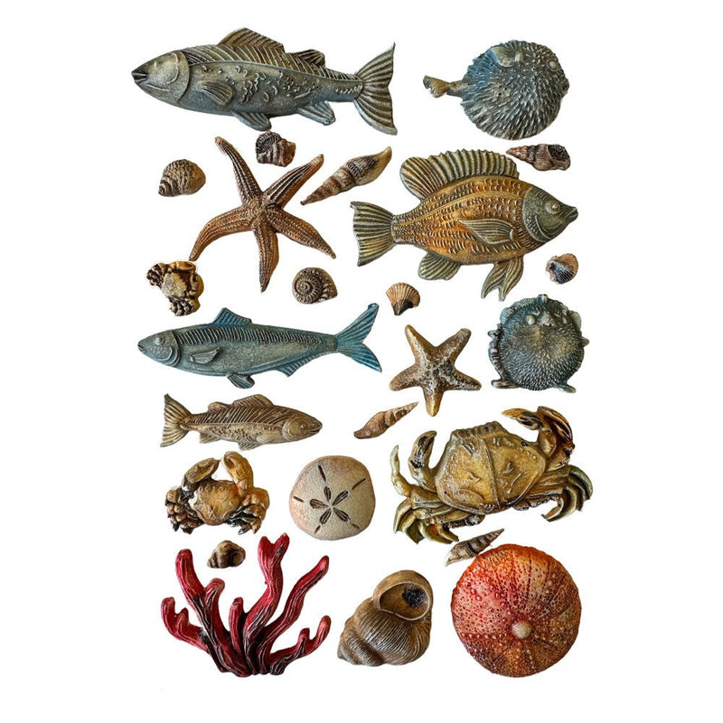 Stamperia - Silent Sea - A5 silicon mould - Shells and Fish - Craftywaftyshop