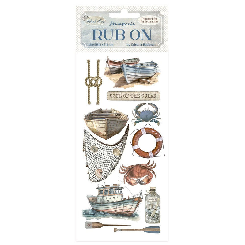 Stamperia - Silent Sea Rub - on - Boat - Craftywaftyshop