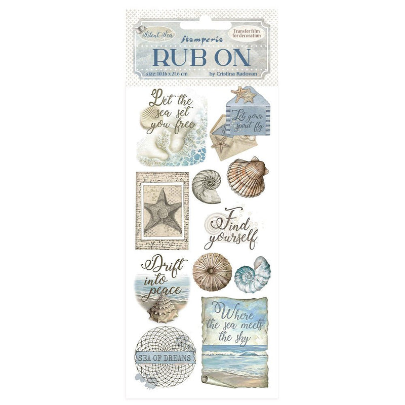 Stamperia - Silent Sea Rub - on - Shells - Craftywaftyshop