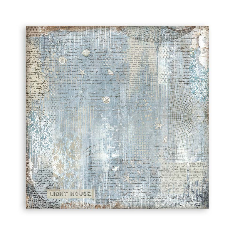 Stamperia Silent Sea Scrapbooking Pad 12"x 12" Backgrounds - Craftywaftyshop
