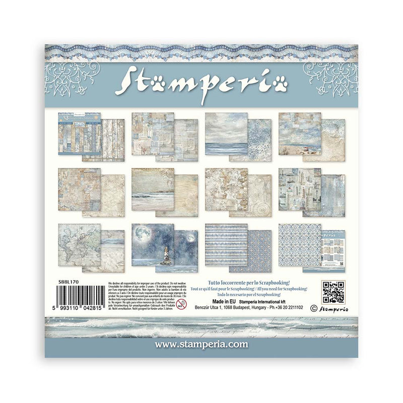 Stamperia Silent Sea Scrapbooking Pad 12"x 12" Backgrounds - Craftywaftyshop