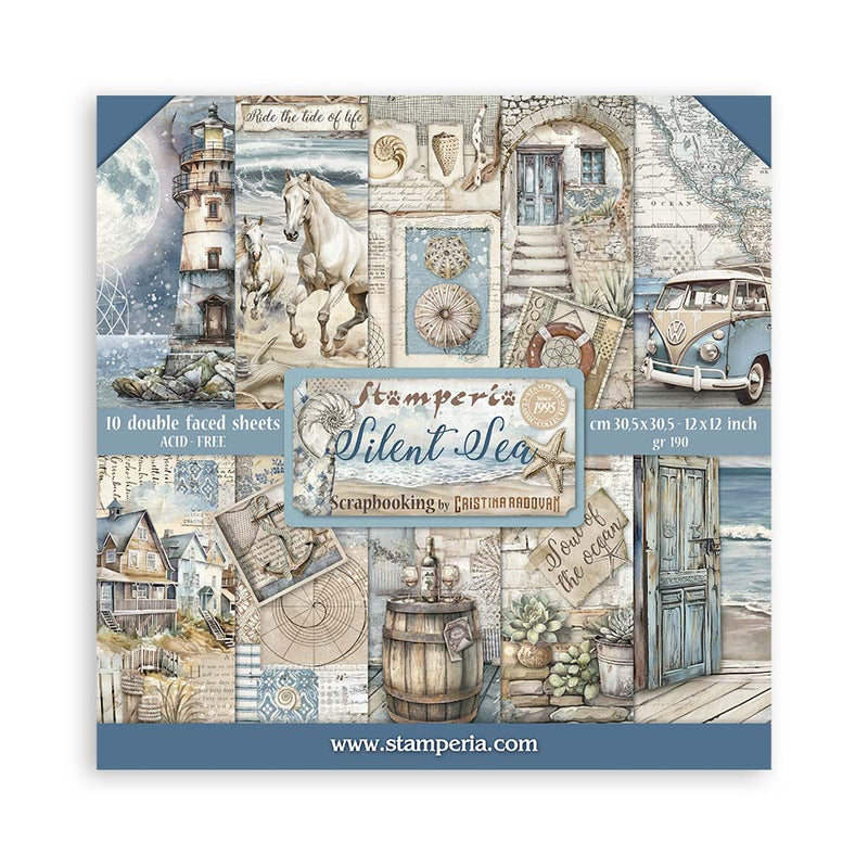 Stamperia - Silent Sea - Scrapbooking Pad - 12"x12" Double sided - Craftywaftyshop