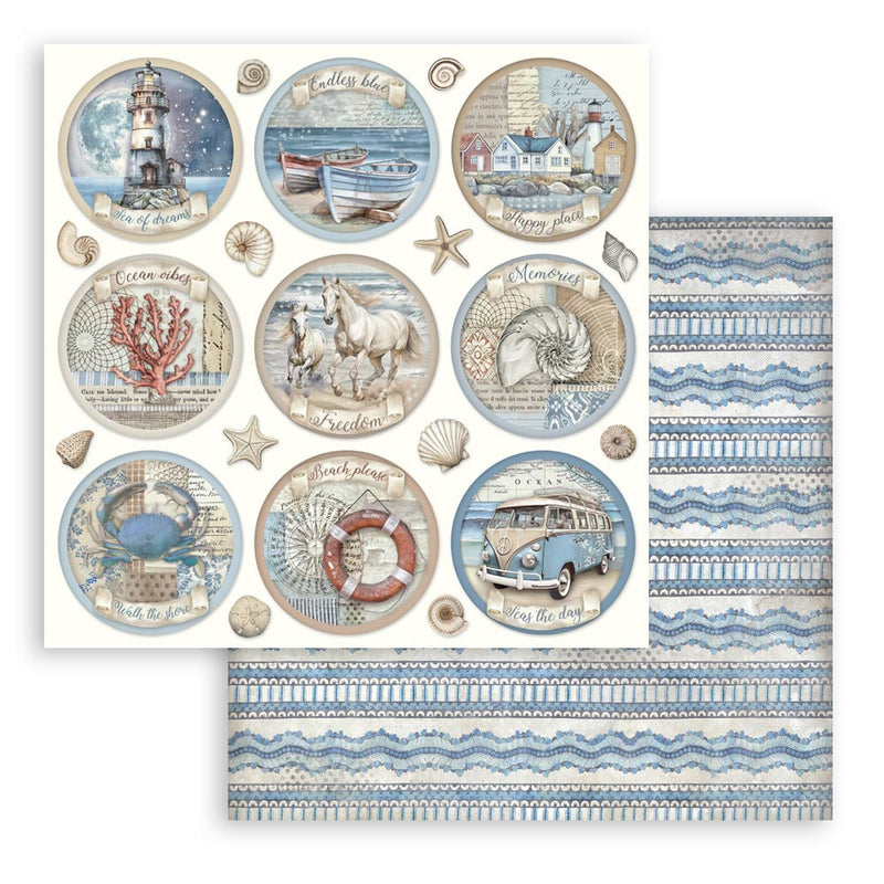 Stamperia - Silent Sea - Scrapbooking Pad - 12"x12" Double sided - Craftywaftyshop