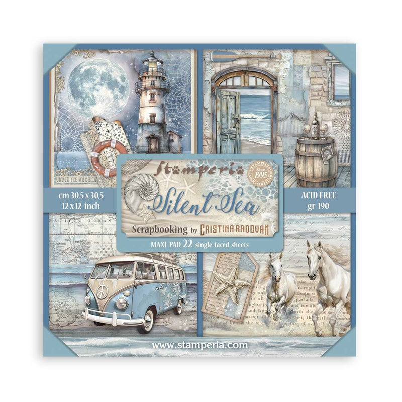 Stamperia Silent Sea Scrapbooking Pad 12"x12" Single Faced - Craftywaftyshop