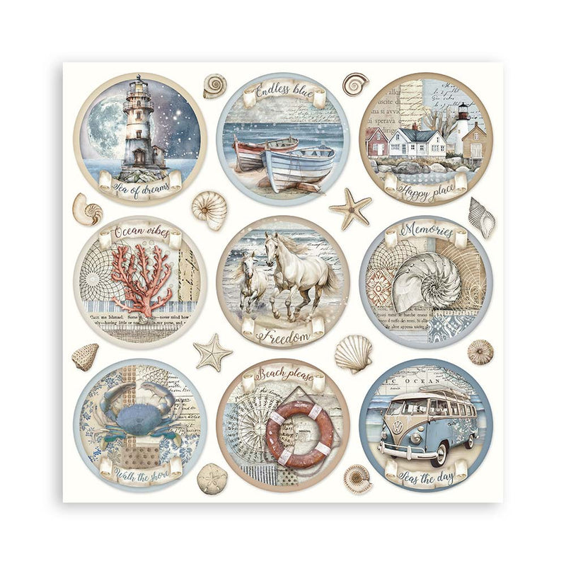 Stamperia Silent Sea Scrapbooking Pad 12"x12" Single Faced - Craftywaftyshop