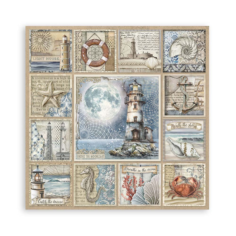 Stamperia Silent Sea Scrapbooking Pad 12"x12" Single Faced - Craftywaftyshop