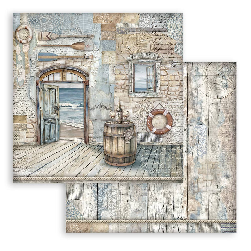 Stamperia Silent Sea Scrapbooking Pad 8"x 8" Double sided - Craftywaftyshop