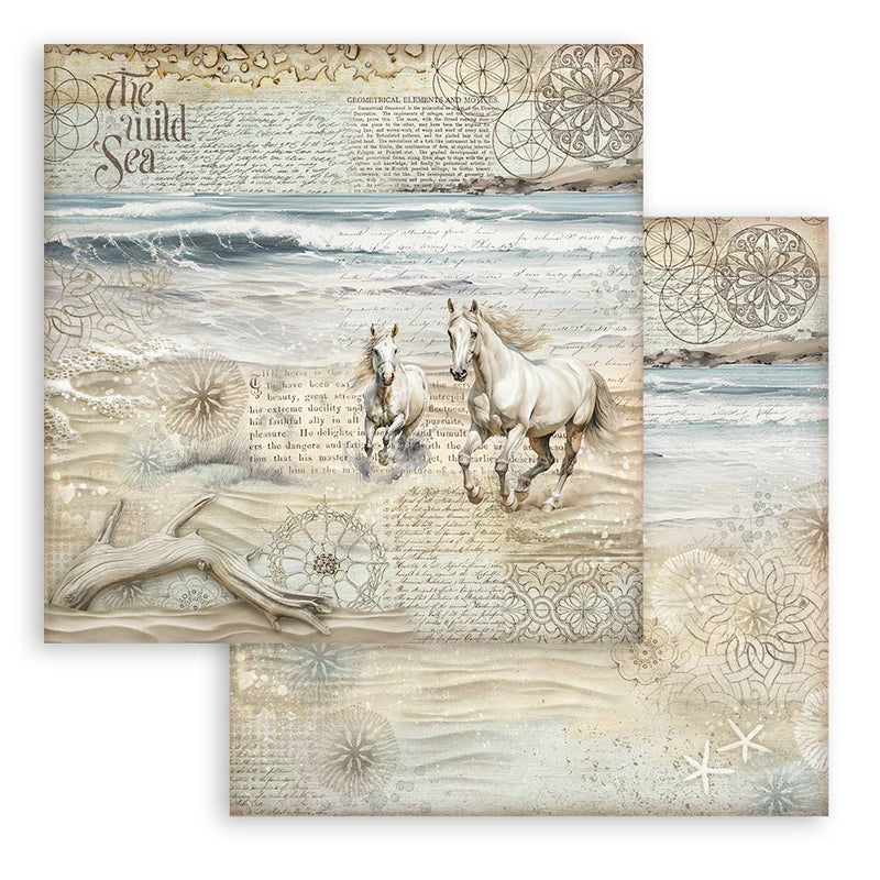 Stamperia Silent Sea Scrapbooking Pad 8"x 8" Double sided - Craftywaftyshop