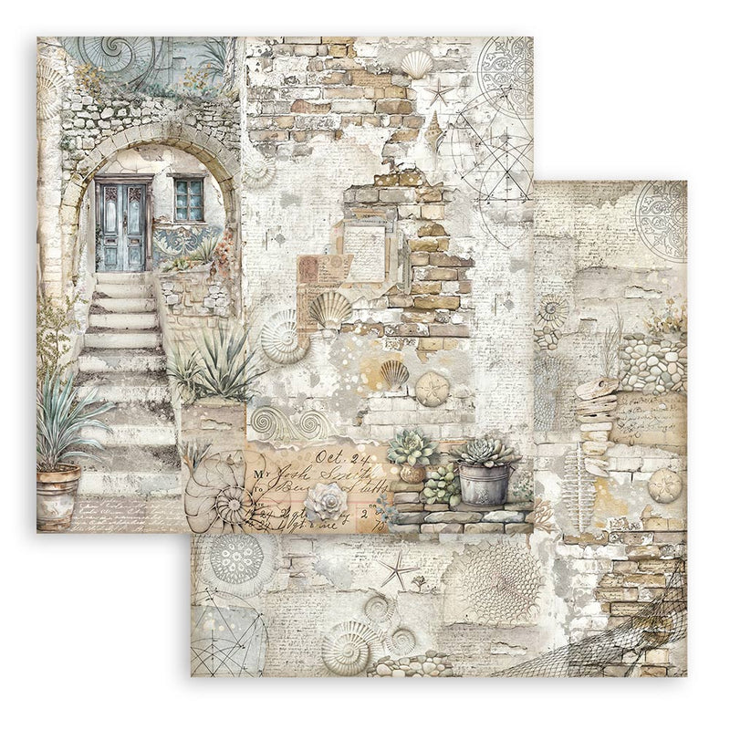 Stamperia Silent Sea Scrapbooking Pad 8"x 8" Double sided - Craftywaftyshop