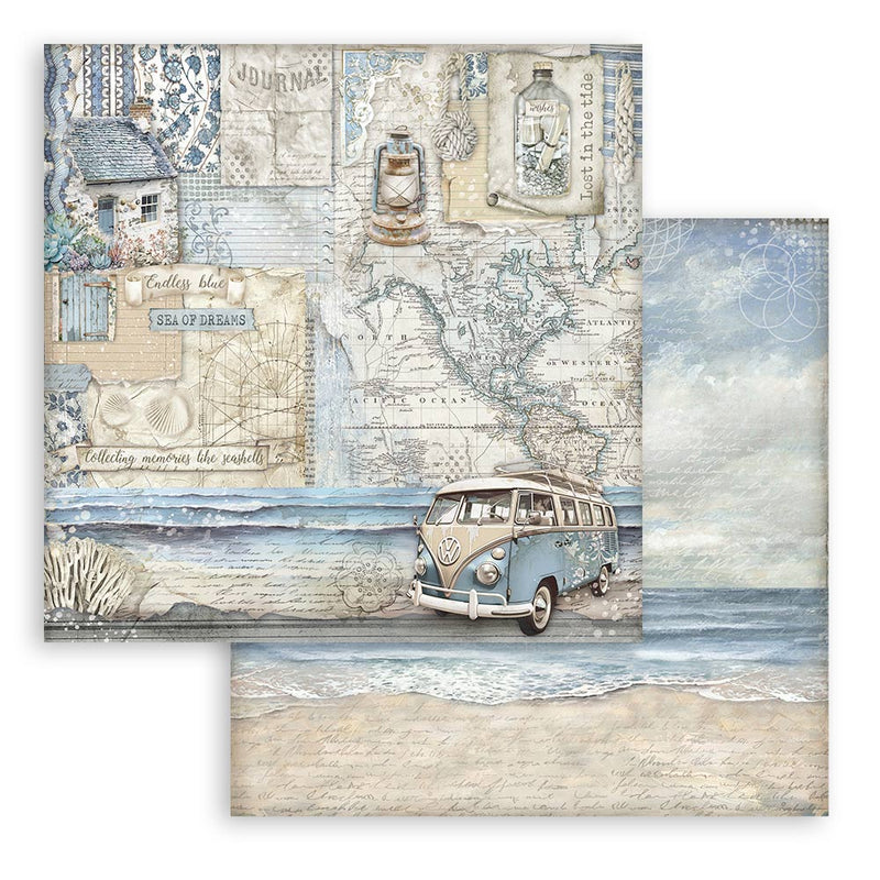 Stamperia Silent Sea Scrapbooking Pad 8"x 8" Double sided - Craftywaftyshop