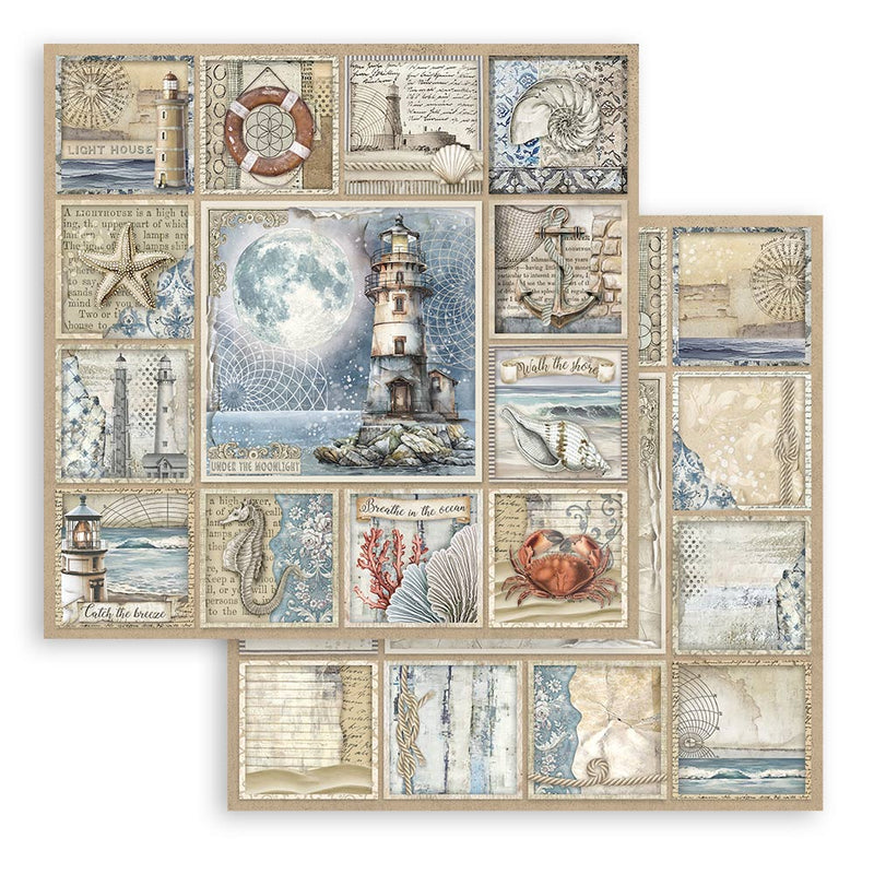 Stamperia Silent Sea Scrapbooking Pad 8"x 8" Double sided - Craftywaftyshop