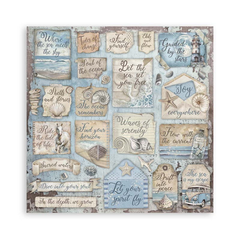 Stamperia Silent Sea Scrapbooking Pad 8"x 8" Double sided - Craftywaftyshop