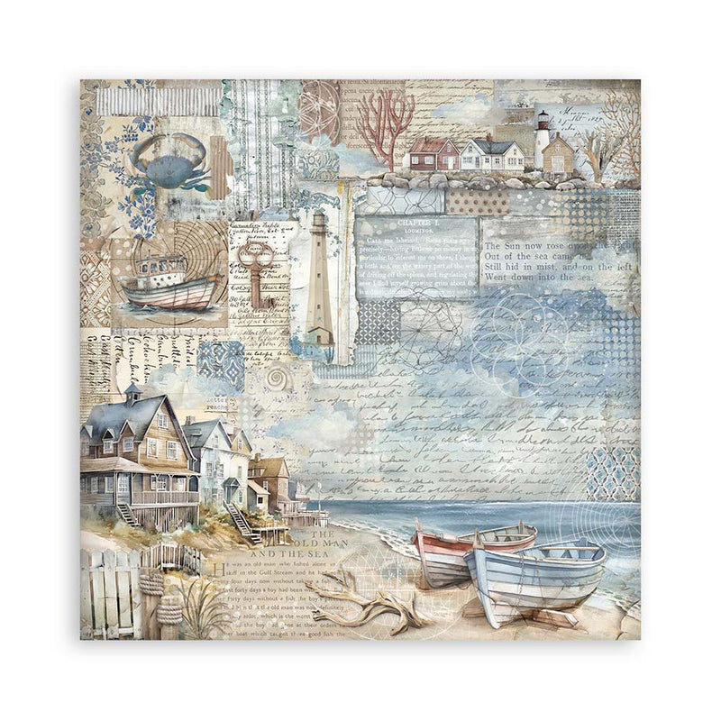 Stamperia Silent Sea Scrapbooking Pad 8"x8" Single Faced - Craftywaftyshop