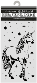 Stamperia Stencil – Wonderland Unicorn 12x25cm | Wonderland | SPKSTDL162 - Craftywaftyshop