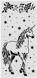 Stamperia Stencil – Wonderland Unicorn 12x25cm | Wonderland | SPKSTDL162 - Craftywaftyshop