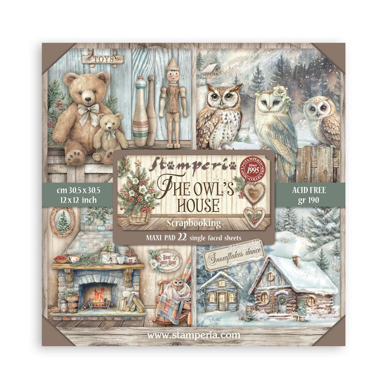 Stamperia - The Owl's House - 12"x12" Single Face Scrapbooking Pad - Craftywaftyshop