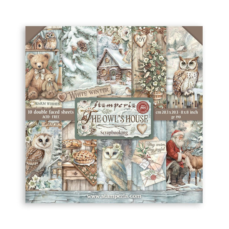 Stamperia - The Owl's House - 8"X8" Double Sided Scrapbooking Pad - Craftywaftyshop