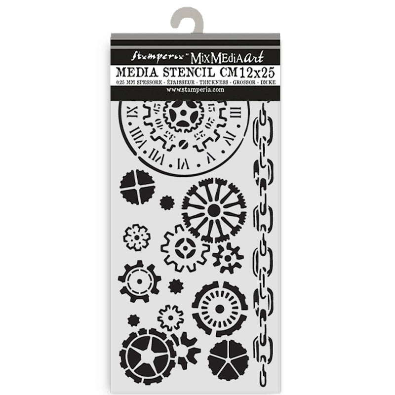 Stamperia - Voyages Fantastiques - Mechanisms Stencil (12x25cm) - Craftywaftyshop