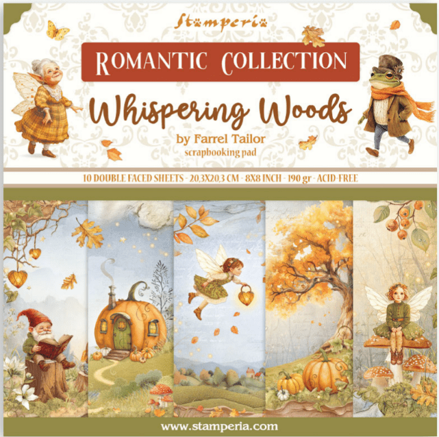 Stamperia - Whispering Woods - 8" x 8" Double Sided Scrapbooking Pad - Craftywaftyshop