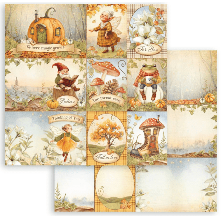 Stamperia - Whispering Woods - 8" x 8" Double Sided Scrapbooking Pad - Craftywaftyshop