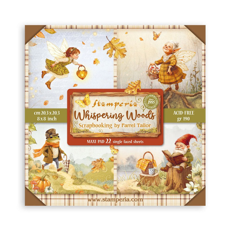 Stamperia - Whispering Woods - 8" x 8" single sided scrapbooking pad - Craftywaftyshop