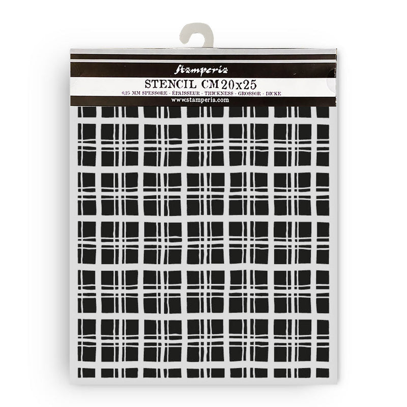 Stamperia - Whispering Woods - Tartan Pattern Stencil (20x25cm) - Craftywaftyshop