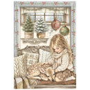 Stamperia White Christmas A6 Mini Rice Paper – 8 Sheets | SPDFSA6X10 - Craftywaftyshop