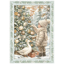 Stamperia White Christmas A6 Mini Rice Paper – 8 Sheets | SPDFSA6X10 - Craftywaftyshop