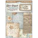 Stamperia White Christmas A6 Rice Paper Backgrounds | DFSAK6059 - Craftywaftyshop