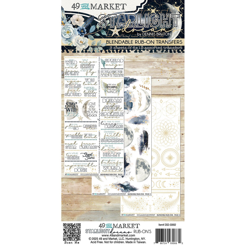 Starlight Dreams 6×12 Rub - on Transfer Set by 49 and Market - Craftywaftyshop