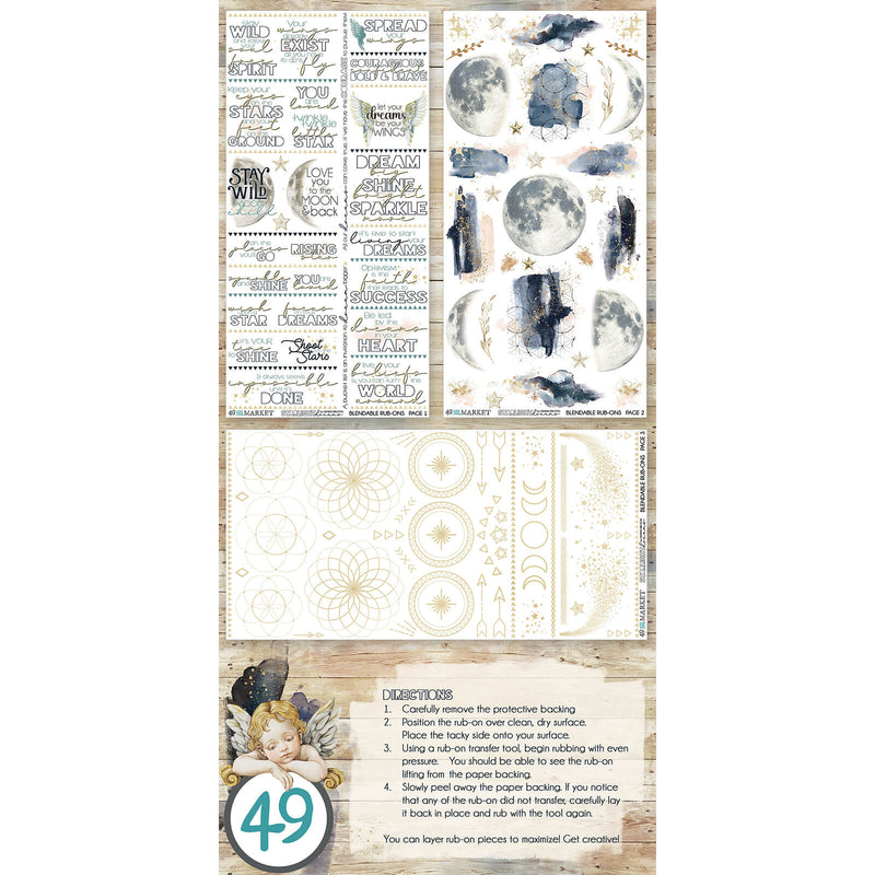 Starlight Dreams 6×12 Rub - on Transfer Set by 49 and Market - Craftywaftyshop