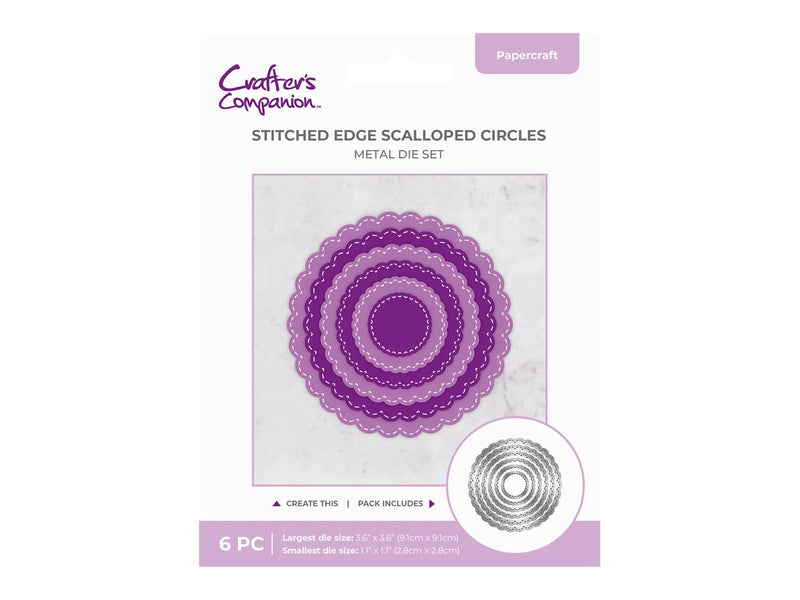 Large Nest Of 7 Circle Scallop Patterned Metal Cutting Dies For Scrapbooking & Card Making (G6)