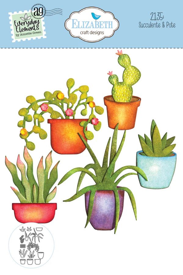 Succulents & Pots Die Set by Elizabeth Craft Designs - Craftywaftyshop